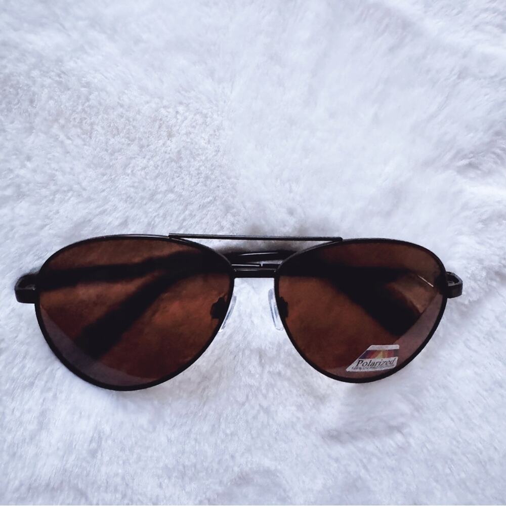 Irene Brown w/Black Rims Stylish Polarized Sunglasses - Picture 3 of 12